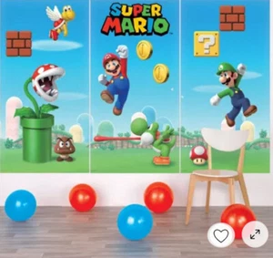 SUPER MARIO BROTHERS Birthday Party party SCENE SETTER wall kit BACKDROP Luigi - Picture 1 of 3