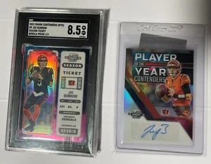 2022 Panini Contenders Optic Joe Burrow Player of the Year Auto 1/2 & NEBULA 1/2 - Picture 1 of 9