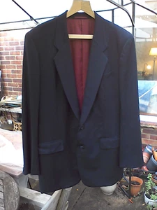 Men's Dark Navy blue suit jacket Hong Kong tailor made, L, single breasted, 42" - Picture 1 of 5