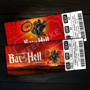 Bat Out Of Hell Musical Theatre Ticket | Personalized Gift Reveal | Keepsake - Picture 1 of 6
