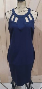 Banana Republic Navy Blue Shift Dress Sleeveless Cut Out Bodice Back Zipper NWT  - Picture 1 of 10