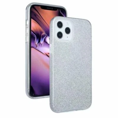 COVER per Apple iPhone 12 PRO Argento Custodia Glitter Silicone glitterata - Immagine 1 di 4