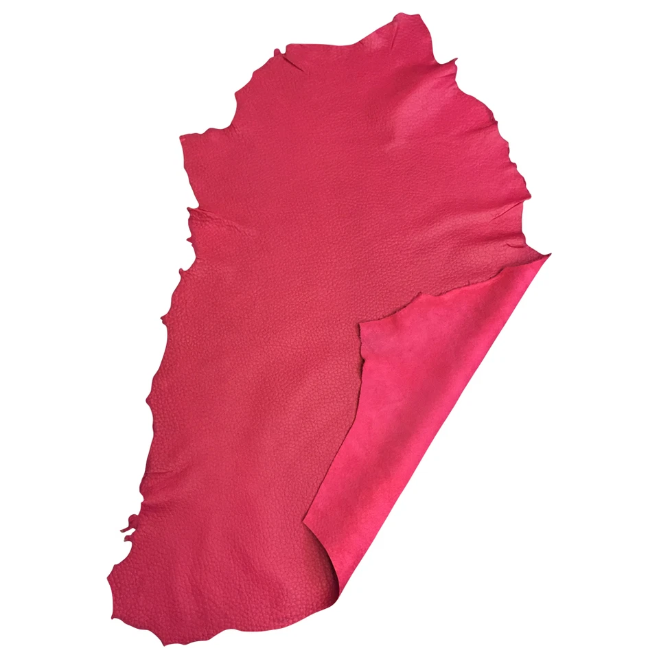 Fuchsia Pink Leather HideThin Bookbinding Gift Craft Material Upholstery Fabric - Image 1 of 4