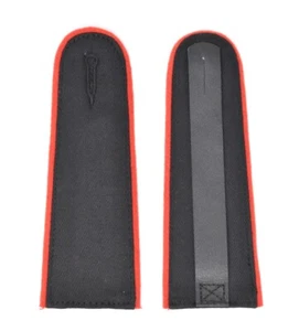 Epaulette Black Red piping Leather Strap at back 6.5'' Long Button Hole R2474-SE - Picture 1 of 1