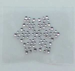 Shiny Snow Flake Bling 2 inch Rhinestone Iron-On Appliqué Hot Fix Transfer - Picture 1 of 2