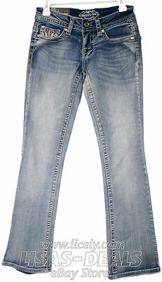 Nuevos Pantalones de mezclilla para mujer Paisley Sky BootCut desgastados azules brillantes Jeans 2  Foto 1 de 3