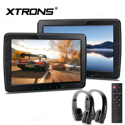 2PCS 11.6" Car Headrest Monitor Screen Media MP5 Player USB HDMI + Headphones - Image 1 of 4