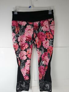 DanSkin Now Dri More Yoga/ Legging Pants Floral Print Womens Size Medium (8-10)