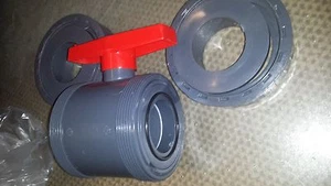 pool pond double union ball valve 2" pool fitting grey - Picture 1 of 5