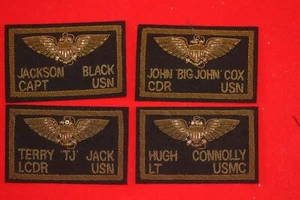 CHAQUETA DE VUELO BULLION PILOTO DE LA MARINA DE LOS ESTADOS UNIDOS ETIQUETA NOMBRE - Imagen 1 de 8