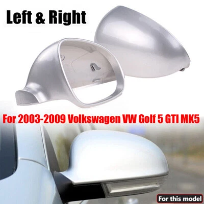 Chrome Replacement Mirror Cover Trim For 2003-2009 Volkswagen VW Golf 5 GTI MK5 - Image 1 of 4