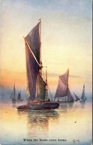 When the Boats Come Home Sailboats Postcard - Bild 1 von 2