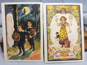 Vintage Halloween Postkarten Liebling & Co Repro Anfang 1900 6-3/8" x 4-1/2" unbenutzt - Bild 1 von 6