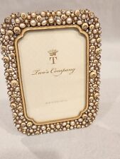 Picture Frame Wedding Engagement Two’s Company Crystals & Pearls Fits 4x6” Photo
