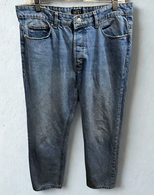 Boohoo Man Jeans Mens 35x29.5 Straight Blue Mid Rise Denim Light Wash Casual - Image 1 of 4