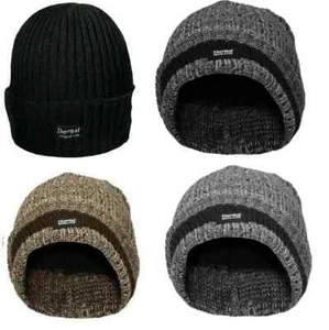 Cappello grosso da uomo ASSORTITO lavorato a maglia sottile caldo inverno esterno berretto termico - Foto 1 di 9