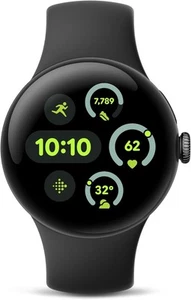 Google Pixel Watch 3 41mm Black Case Obsidian ActiveBand LTE Excellent Condition - Zdjęcie 1 z 9