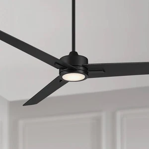 60" Monte Largo Modern Indoor Ceiling Fan with LED Light Remote Black for House - Picture 1 of 8