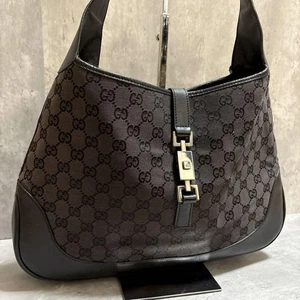 Gucci Jackie GG Canvas Schultertasche schwarz Lederbesatz Vintage Handtasche - Bild 1 von 20