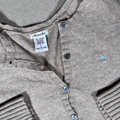 Cárdigan vintage de lana tostado Y2K Abercrombie talla pequeña Foto 1 de 4