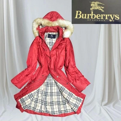 Burberry London Nova Check Down Coat Red Puffer Jacket Women's Size 38/US:S Auth - Image 1 of 4