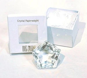 Neu Oleg Cassini Kristall Oval Diamant Edelstein Briefbeschwerer - Neu mit Etikett - Bild 1 von 1
