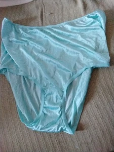 VINTAGE TERI SHINY NYLON 331 PANTIES GRANNY LIGHT BLUE  SIZE 12 NWOT - Picture 1 of 5