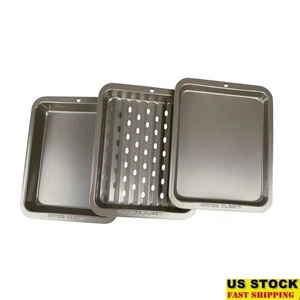 Freidora de aire antiadherente tostadora horno utensilios para hornear juego de 3 piezas compacto almacenamiento esencial - Imagen 1 de 7