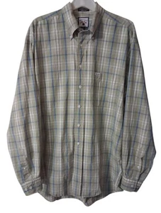Camisa Faconnable Para Hombres Verde Patrón A Cuadros Manga Larga Con Botones Talla XL Hecha en EE. UU. - Imagen 1 de 5