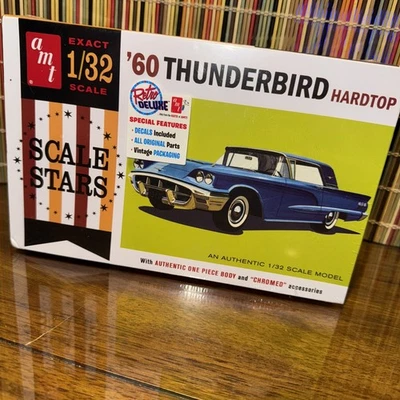 1960 Ford Thunderbird Plastic AMT Model Kit 1/32 New Sealed Scale Stars - Image 1 of 4