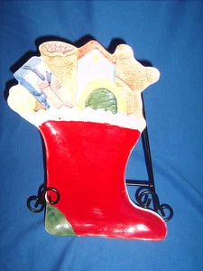 Plato Medias Navidad Ceramiche Leonardo Pintado a Mano en Italia 7081 - Imagen 1 de 3