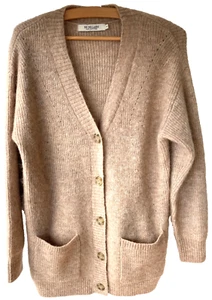 RB SELLARS - WARM WOOL BLEND KNIT CARDIGAN - S - CAMEL - Picture 1 of 7