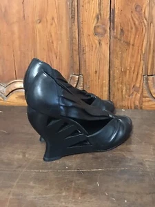 Donald J. Pliner Women's Lia Wedge Sandal Open Toe Black Shoes High Heel Size 9 - Bild 1 von 7