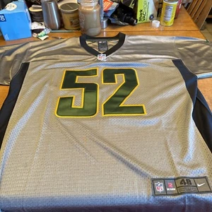Nike On Field NFL Jersey Clay Matthews Size 48 Gray Green Bay Packers Go Pack Go - Picture 1 of 10