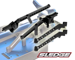 SET COMPLETO LEGA supporto telaio 9520 9521 per TRAXXAS 1/8 SLEDGE MONSTER 95076-4 - Foto 1 di 8