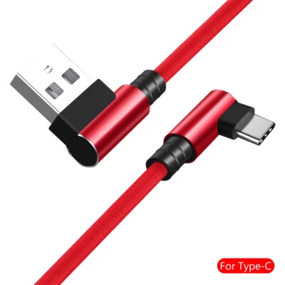 USB C Fast Charge 90 Degree Elbow Type-C Cable For Samsung Phone 1m 1.5m 2m 3m - Image 1 of 4