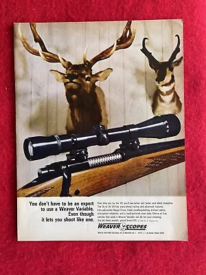 Vintage 1968 Print Ad Weaver Scopes Hunting Scope Weaver V9 Variable Ad - Image 1 of 4