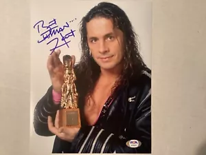 BRET "HITMAN" HART 8x10 PSA FOTO AUTOGRAFATA CERTIFICATA - Foto 1 di 1