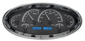 Sistema de calibre analógico elíptico universal digital Dakota negro azul VHX-1017-K-B - Imagen 1 de 5