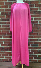 VTG JC Penney Long Sleeve Pink Nylon Nightgown Plus Size One Size EUC