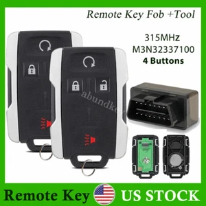 2 For 2014 - 2018 Chevrolet Silverado Colorado Remote Key Fob + Programmer Tool - Picture 1 of 12