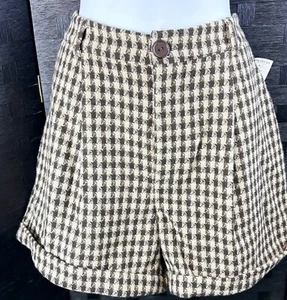 Hyfve braune Shorts mit Hahnentrittmuster und Wollgefühl L - Bild 1 von 15
