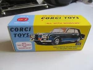CORGI 273 ROLLS ROYCE SILVER SHADOW REPRODUCTION BOX REPRO - Picture 1 of 3