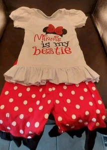 Vestido y pantalón Minnie Mouse Is My Bestie, lunares rojos, NUEVO, talla XS a XXXL - Imagen 1 de 4