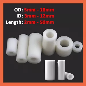 M5 M6 M7 M9 M11 M14 M16 M18 Nylon Plastic Spacers Standoff White Round Washers - Bild 1 von 235