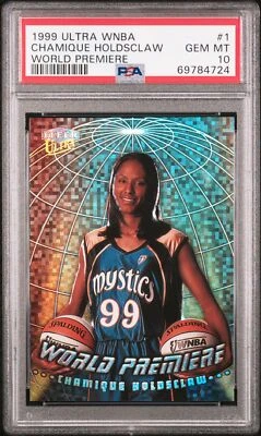 1999 Fleer Ultra WNBA World Premiere Chamique Holdsclaw RC #1 WP Rookie PSA 10 - Image 1 of 2