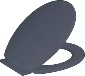 Asiento de inodoro Ram® gris cierre suave con bisagras ajustables LOO asiento de inodoro Quick R - Imagen 1 de 12