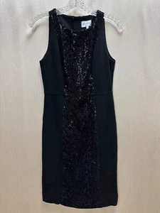 NWT - MILLY black Sequined Cocktail Evening Sleeveless Mini Party Dress - 4 - Picture 1 of 9