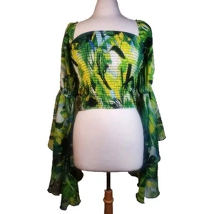 Top corto floral Live 4 Truth mangas campana exageradas S - Imagen 1 de 15