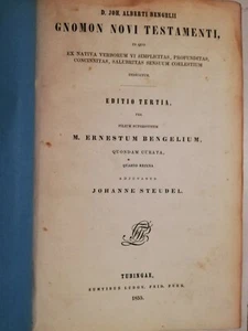 Gnomon Novi Testamenti - D. Joh. Alberti Bengeli 1855 - Foto 1 di 8